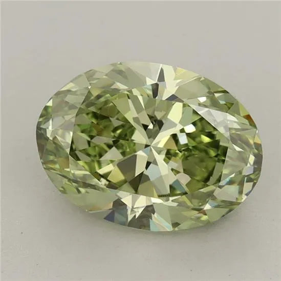2.50ct Oval Lab Grown Diamond (Colour Fancy Vivid Green, Clarity VVS2, IGI Certified)