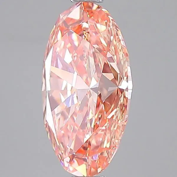 2.50ct Oval Lab Grown Diamond (Colour Fancy Vivid Orangey Pink, Clarity VVS2, IGI Certified)