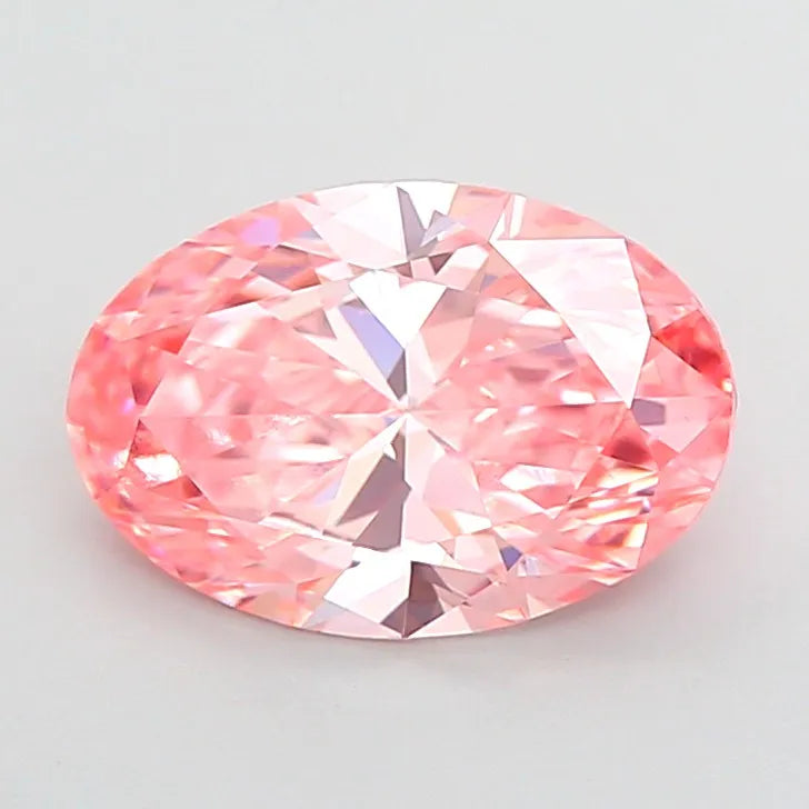2.50ct Oval Lab Grown Diamond (Colour Fancy Vivid Pink, Clarity VS1, IGI Certified)