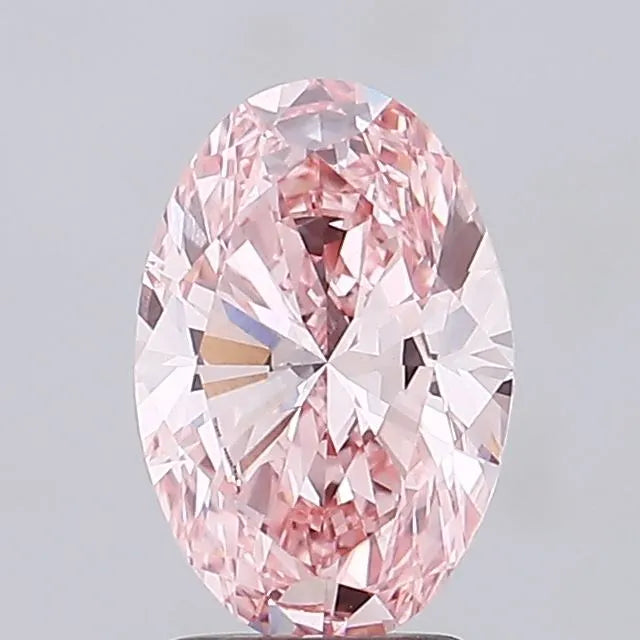 2.50ct Oval Lab Grown Diamond (Colour Fancy Vivid Pink, Clarity VS1, IGI Certified)