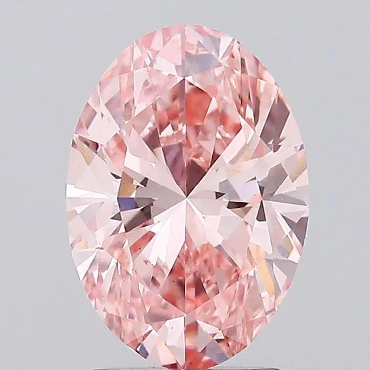 2.50ct Oval Lab Grown Diamond (Colour Fancy Vivid Pink, Clarity VS1, IGI Certified)