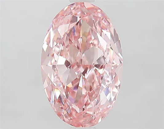 2.50ct Oval Lab Grown Diamond (Colour Fancy Vivid Pink, Clarity VVS2, IGI Certified)