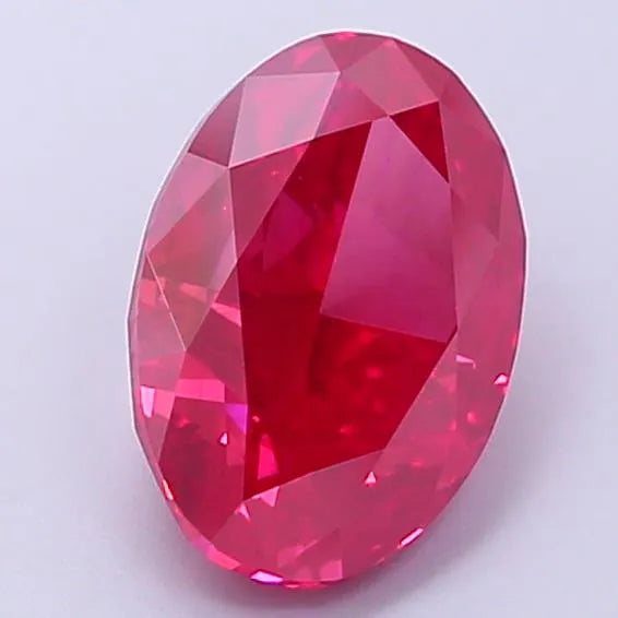 2.50ct Oval Lab Grown Diamond (Colour Fancy Vivid Red, Clarity VS2, IGI Certified)