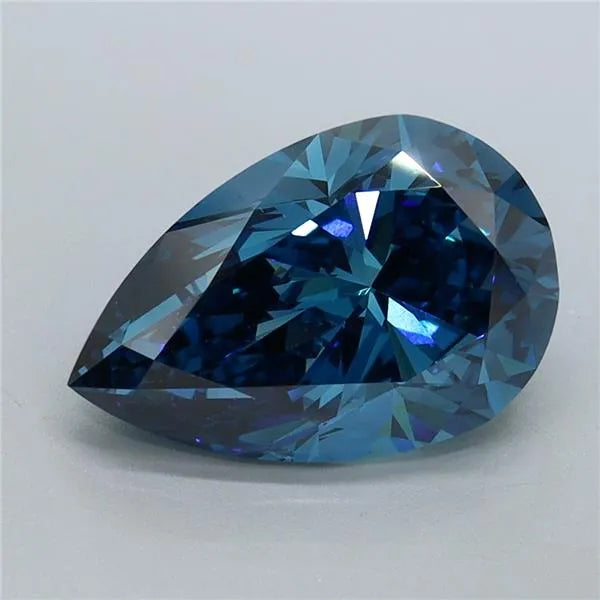 2.50ct Pear Lab Grown Diamond (Colour Fancy Vivid Blue, Clarity VS2, IGI Certified)
