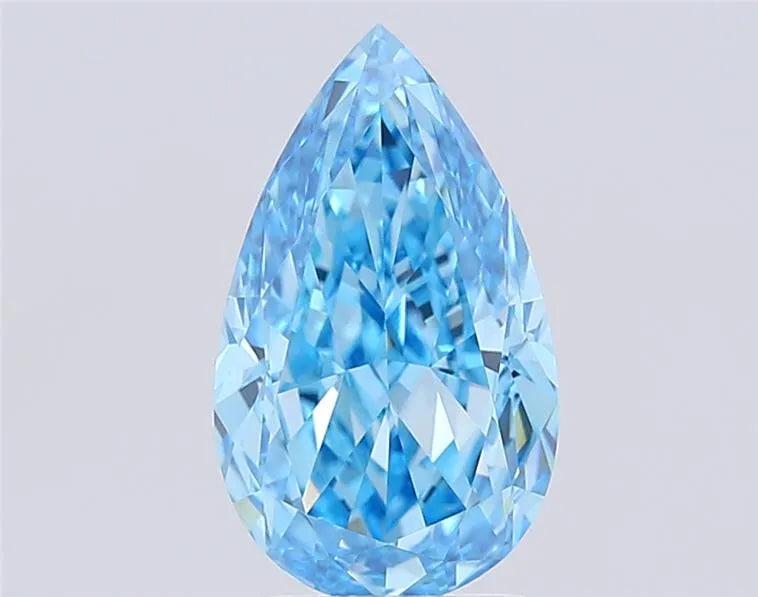 2.50ct Pear Lab Grown Diamond (Colour Fancy Vivid Blue, Clarity VVS2, IGI Certified)