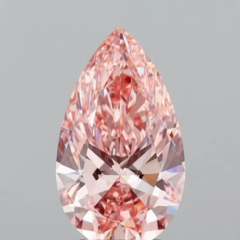2.50ct Pear Lab Grown Diamond (Colour Fancy Vivid Pink, Clarity VS1, IGI Certified)