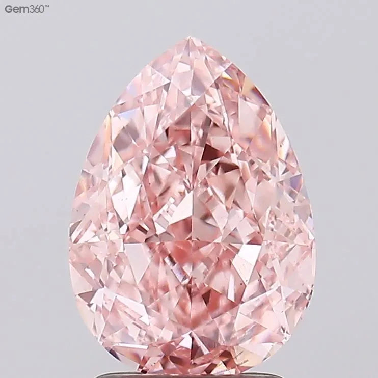 2.50ct Pear Lab Grown Diamond (Colour Fancy Vivid Pink, Clarity VS1, IGI Certified)