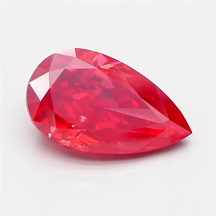2.50ct Pear Lab Grown Diamond (Colour Fancy Vivid Red, Clarity VS1, IGI Certified)