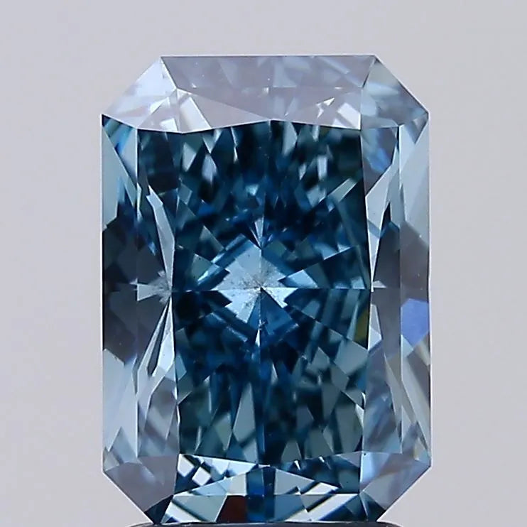 2.50ct Radiant Lab Grown Diamond (Colour Fancy Vivid Blue, Clarity VS2, IGI Certified)