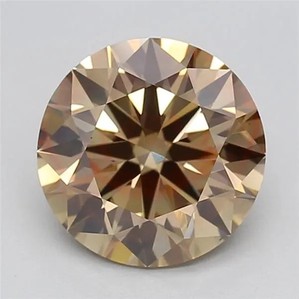 2.50ct Round Lab Grown Diamond (Colour Fancy Brown, Clarity VS1, Cut ID, IGI Certified)