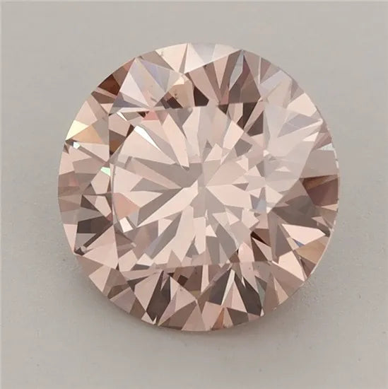 2.50ct Round Lab Grown Diamond (Colour Fancy Pinkish Brown, Clarity VS1, Cut ID, IGI Certified)
