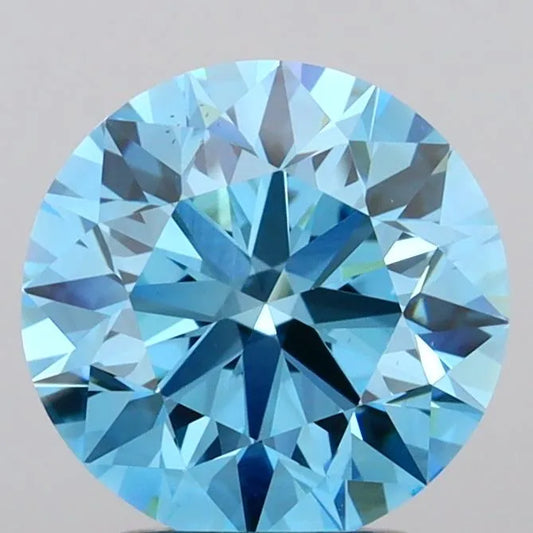 2.50ct Round Lab Grown Diamond (Colour Fancy Vivid Blue, Clarity VS1, Cut ID, IGI Certified)