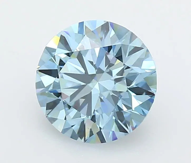 2.50ct Round Lab Grown Diamond (Colour Fancy Vivid Blue, Clarity VVS2, Cut ID, IGI Certified)
