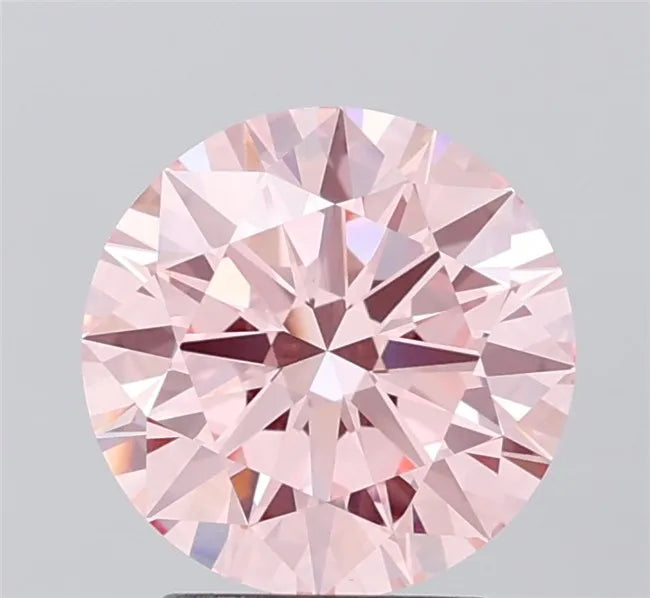 2.50ct Round Lab Grown Diamond (Colour Fancy Vivid Pink, Clarity VVS2, Cut EX, IGI Certified)