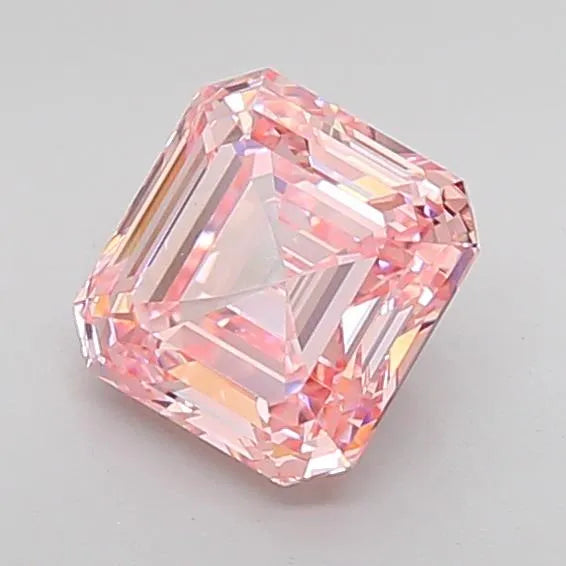 2.50ct Square emerald Lab Grown Diamond (Colour Fancy Intense Pink, Clarity VS1, IGI Certified)