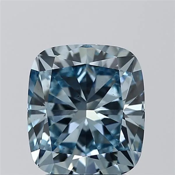 2.51ct Cushion brilliant Lab Grown Diamond (Colour Fancy Intense Blue, Clarity VS2, IGI Certified)