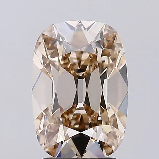 2.51ct Cushion brilliant Lab Grown Diamond (Colour Fancy Light Brown, Clarity VS1, IGI Certified)