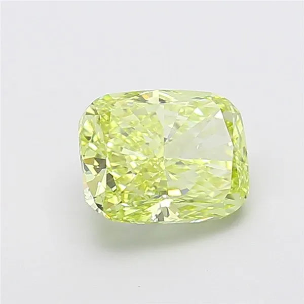 2.51ct Cushion modified Lab Grown Diamond (Colour Fancy Greenish Yellow, Clarity VVS2, IGI Certified)