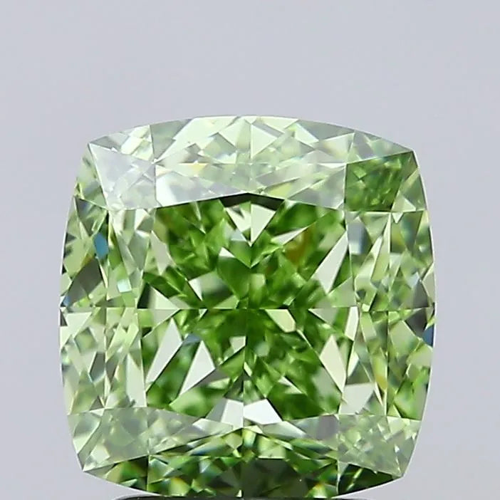 2.51ct Cushion modified Lab Grown Diamond (Colour Fancy Vivid Green, Clarity VVS1, IGI Certified)