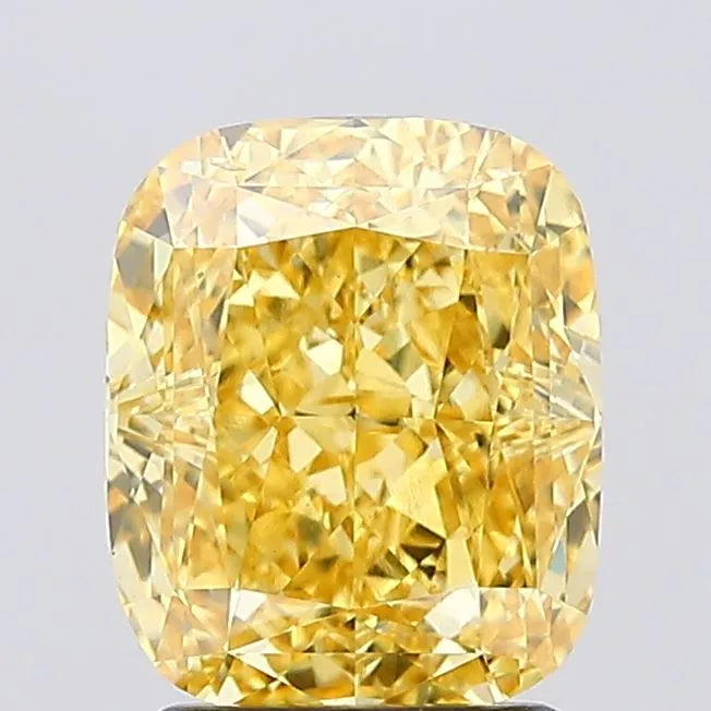 2.51ct Cushion modified Lab Grown Diamond (Colour Fancy Vivid Yellow, Clarity VS2, IGI Certified)