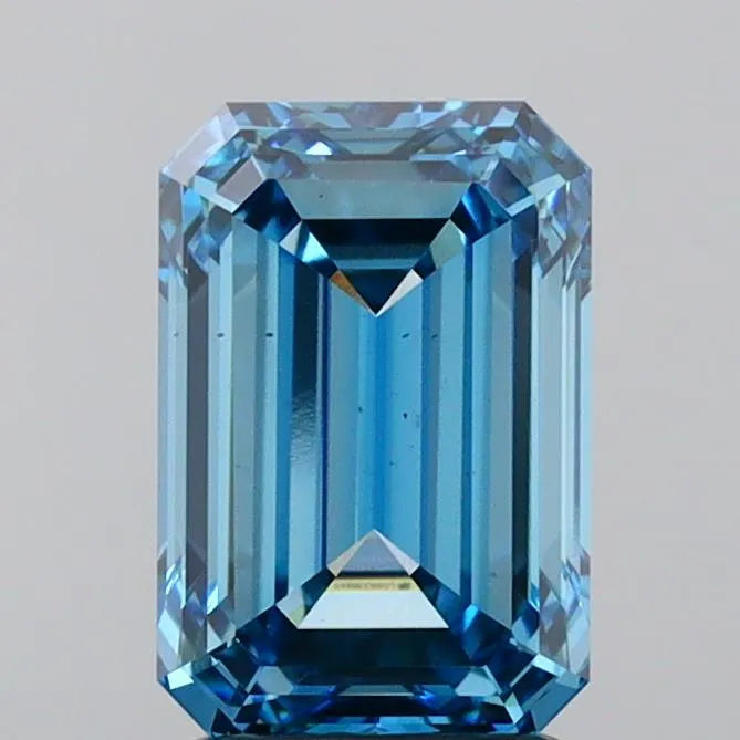 2.51ct Emerald Lab Grown Diamond (Colour Fancy Vivid Blue, Clarity VS2, IGI Certified)