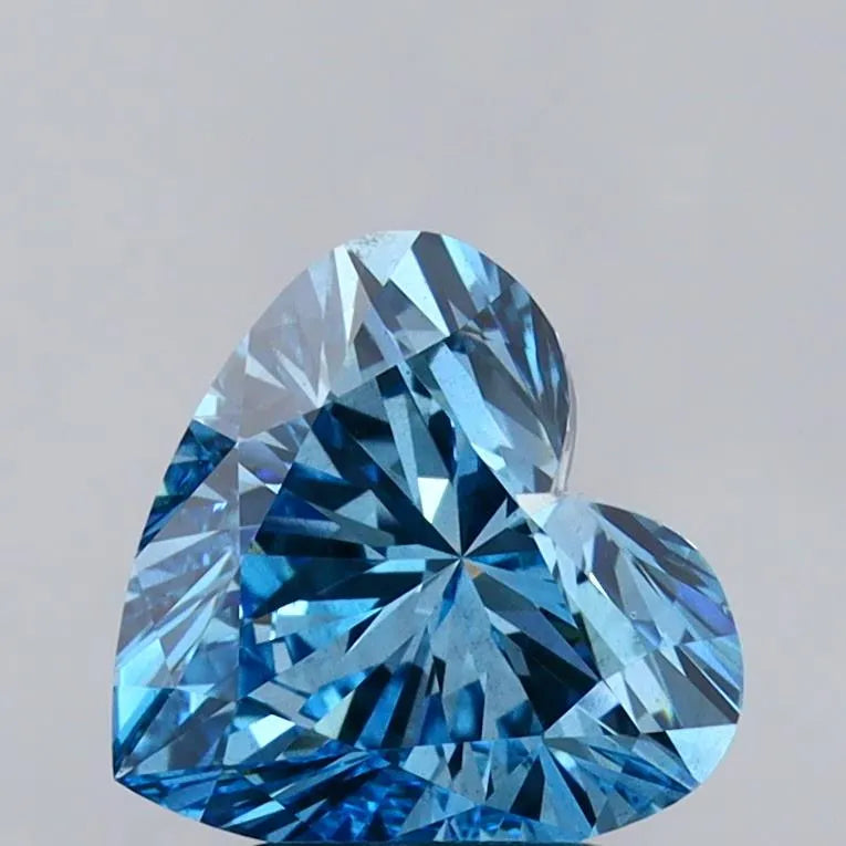 2.51ct Heart Lab Grown Diamond (Colour Fancy Vivid Blue, Clarity VS2, IGI Certified)
