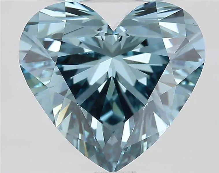 2.51ct Heart Lab Grown Diamond (Colour Fancy Vivid Blue, Clarity VVS2, IGI Certified)
