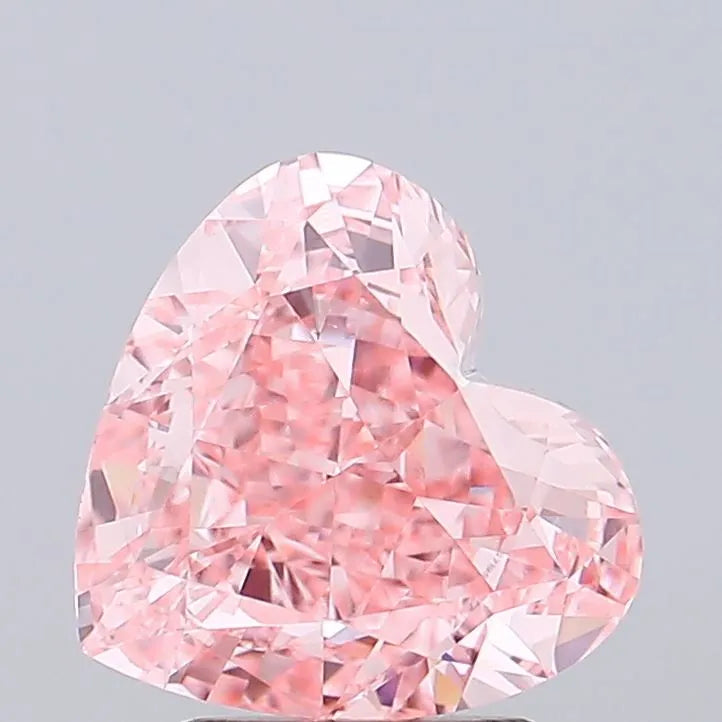 2.51ct Heart Lab Grown Diamond (Colour Fancy Vivid Pink, Clarity VS1, IGI Certified)