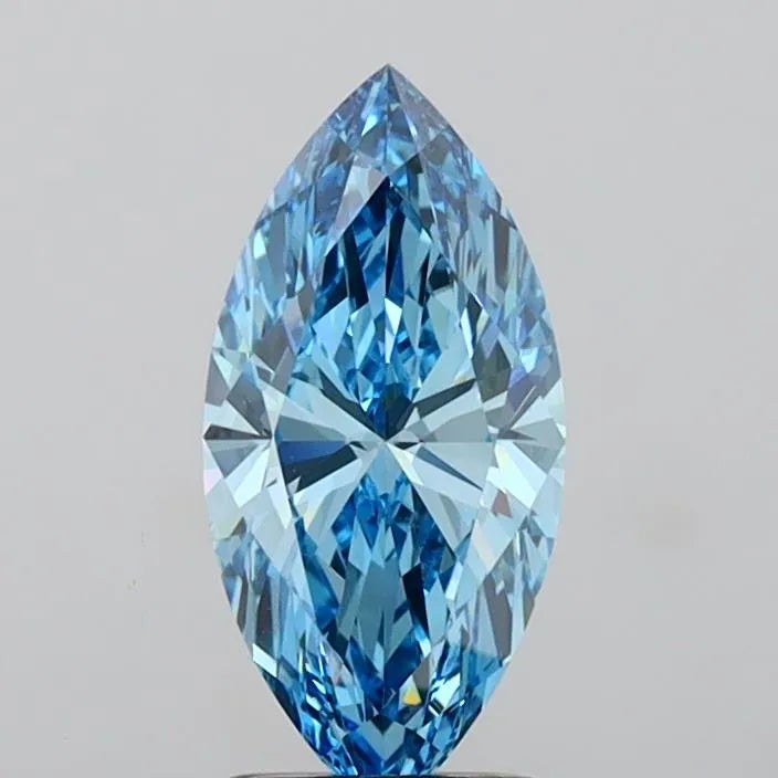 2.51ct Marquise Lab Grown Diamond (Colour Fancy Vivid Blue, Clarity VVS2, IGI Certified)
