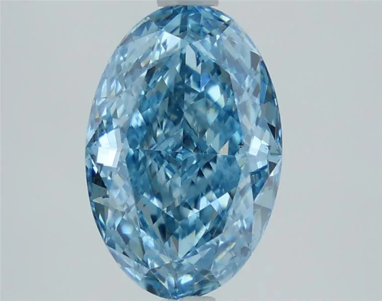 2.51ct Oval Lab Grown Diamond (Colour Fancy Vivid Blue, Clarity SI1, IGI Certified)