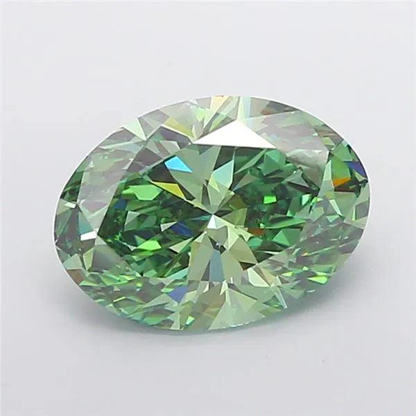 2.51ct Oval Lab Grown Diamond (Colour Fancy Vivid Green, Clarity VS1, IGI Certified)
