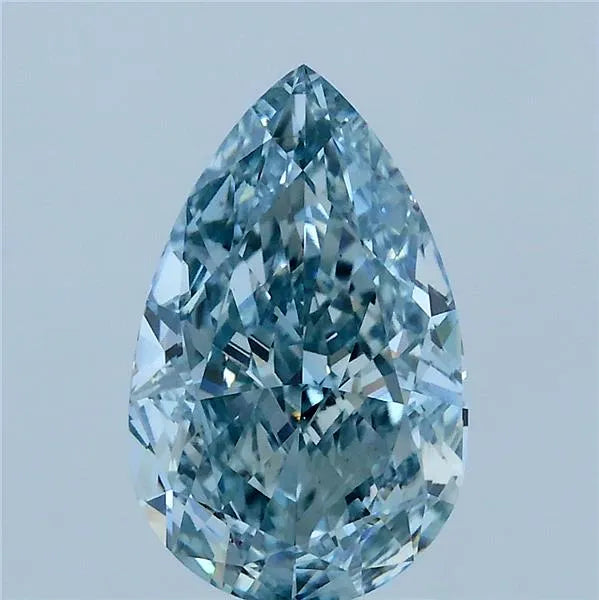 2.51ct Pear Lab Grown Diamond (Colour Fancy Intense Greenish Blue, Clarity VS1, IGI Certified)