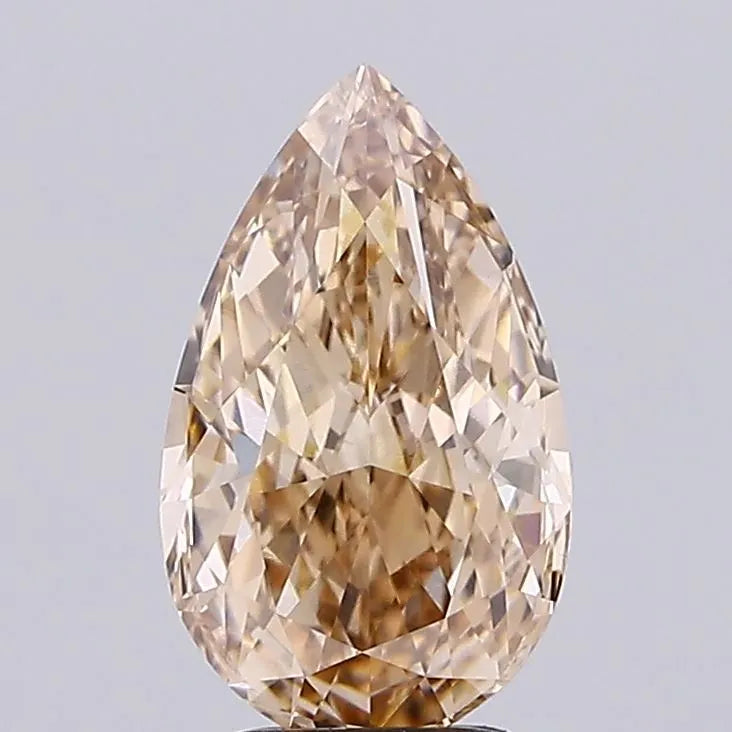 2.51ct Pear Lab Grown Diamond (Colour Fancy Light Brown, Clarity VS1, IGI Certified)