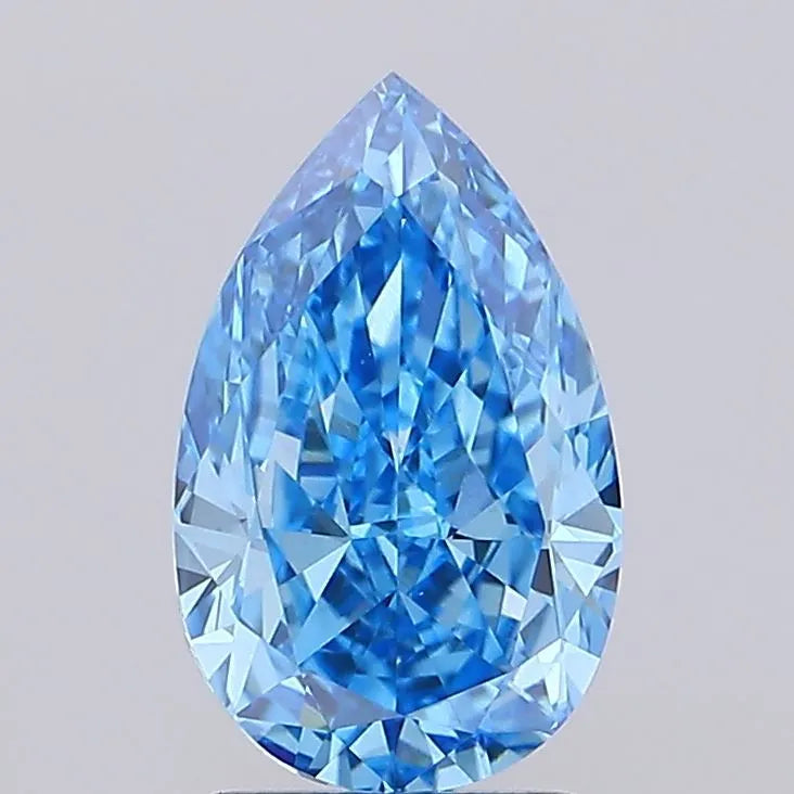 2.51ct Pear Lab Grown Diamond (Colour Fancy Vivid Blue, Clarity VVS2, IGI Certified)