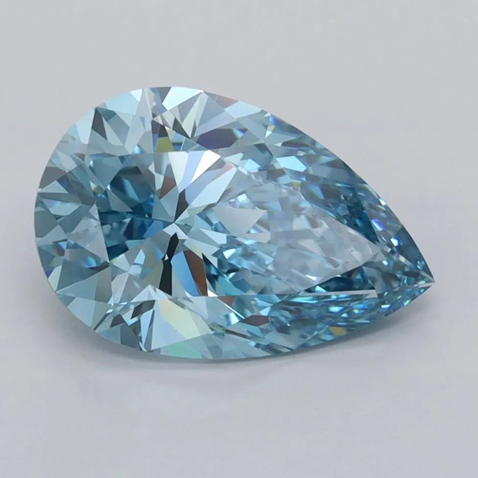 2.51ct Pear Lab Grown Diamond (Colour Fancy Vivid Blue, Clarity VVS2, IGI Certified)
