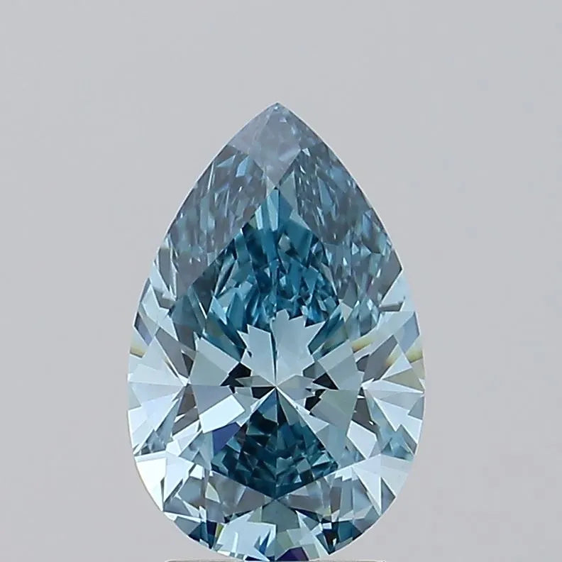 2.51ct Pear Lab Grown Diamond (Colour Fancy Vivid Greenish Blue, Clarity VVS2, IGI Certified)