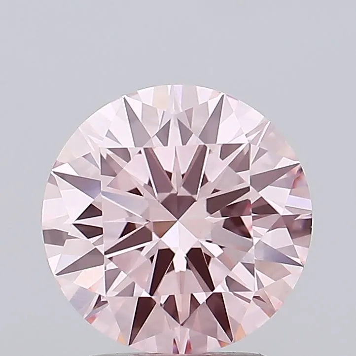 2.51ct Round Lab Grown Diamond (Colour Fancy Vivid Pink, Clarity VVS2, Cut ID, IGI Certified)