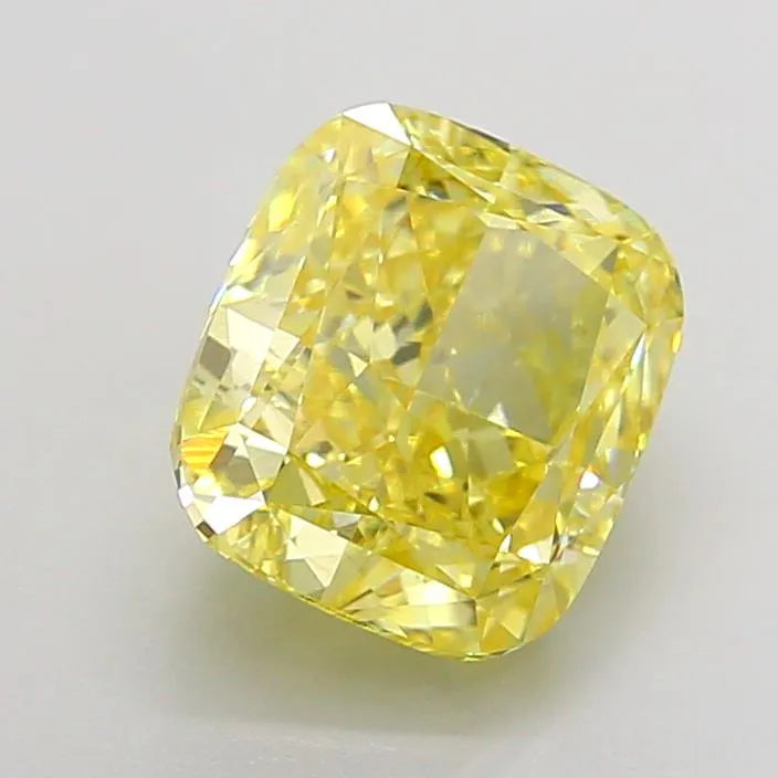 2.52ct Cushion modified Lab Grown Diamond (Colour Fancy Vivid Yellow, Clarity VS1, IGI Certified)