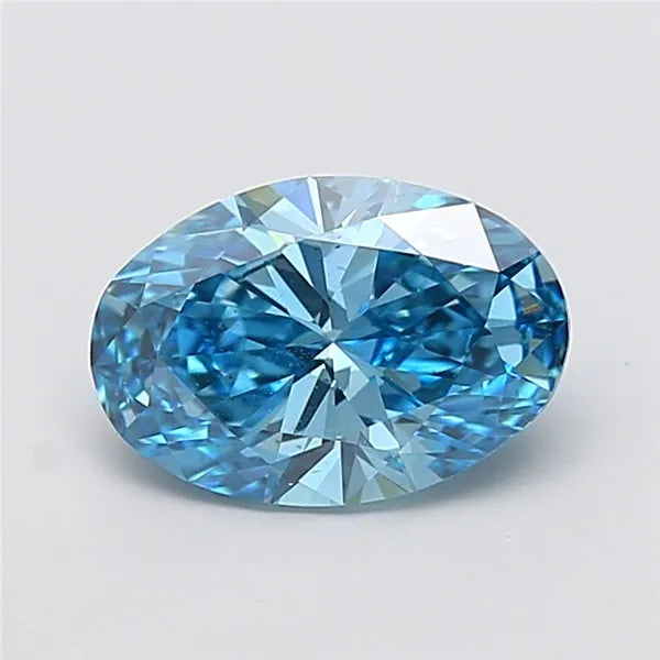 2.52ct Oval Lab Grown Diamond (Colour Fancy Vivid Blue, Clarity VS1, IGI Certified)