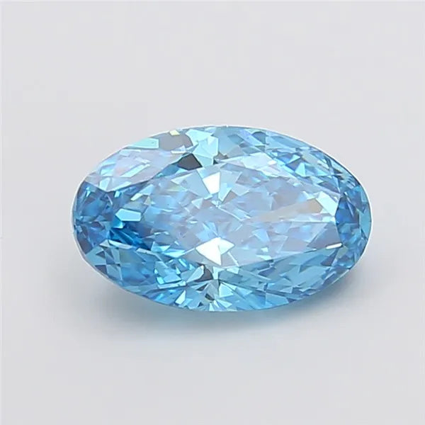 2.52ct Oval Lab Grown Diamond (Colour Fancy Vivid Blue, Clarity VS1, IGI Certified)