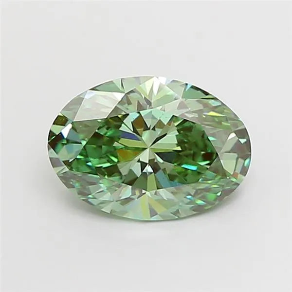 2.52ct Oval Lab Grown Diamond (Colour Fancy Vivid Green, Clarity VS1, IGI Certified)