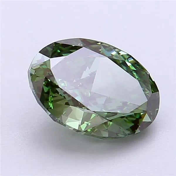 2.52ct Oval Lab Grown Diamond (Colour Fancy Vivid Green, Clarity VVS1, IGI Certified)