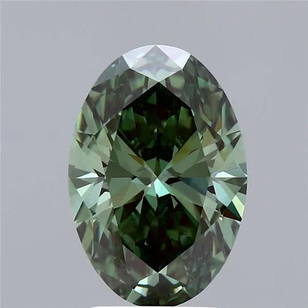 2.52ct Oval Lab Grown Diamond (Colour Fancy Vivid Green, Clarity VVS2, IGI Certified)