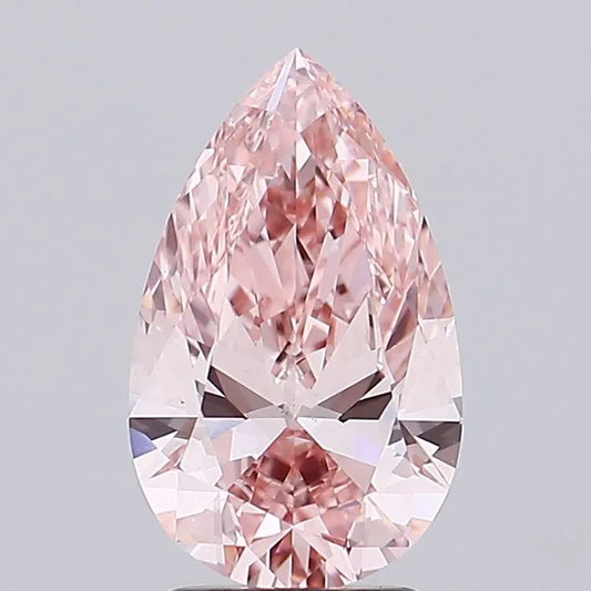 2.52ct Pear Lab Grown Diamond (Colour Fancy Intense Brownish Pink, Clarity VS1, Cut GD, IGI Certified)