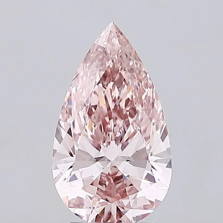 2.52ct Pear Lab Grown Diamond (Colour Fancy Vivid Pink, Clarity VS1, IGI Certified)