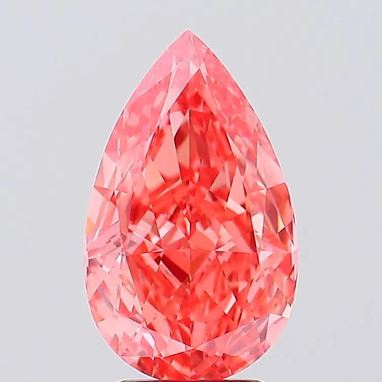 2.52ct Pear Lab Grown Diamond (Colour Fancy Vivid Pink, Clarity VVS2, IGI Certified)