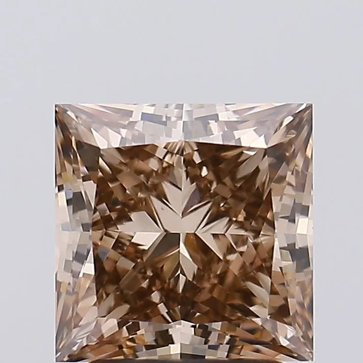 2.52ct Princess Lab Grown Diamond (Colour Fancy Brown, Clarity VS1, IGI Certified)