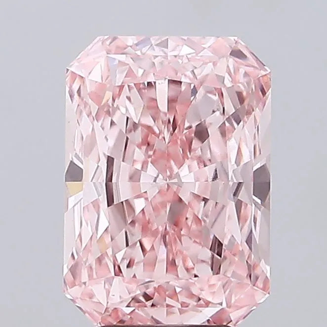2.52ct Radiant Lab Grown Diamond (Colour Fancy Vivid Pink, Clarity VVS2, IGI Certified)
