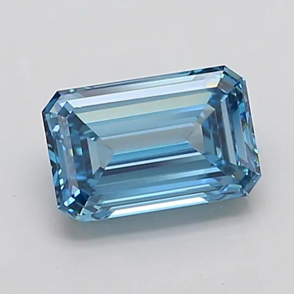 2.53ct Emerald Lab Grown Diamond (Colour Fancy Vivid Blue, Clarity VS1, IGI Certified)