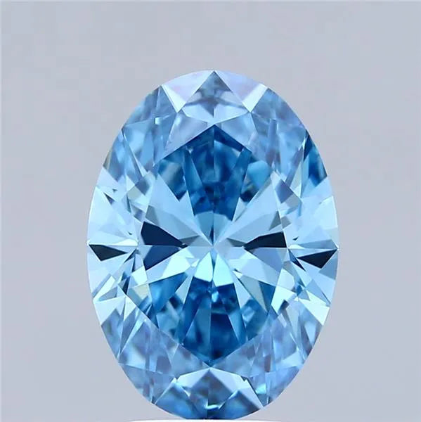 2.53ct Oval Lab Grown Diamond (Colour Fancy Vivid Blue, Clarity VVS2, IGI Certified)